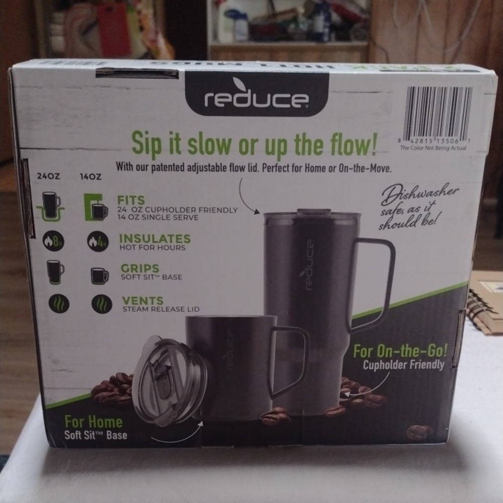 Reduce 2-Pack Insulated Coffee Mugs in Navy Blue - Picture 3 of 3